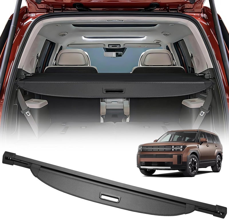 BIGACOVER Fit for Hyundai Santa Fe 2024 2025 Cargo Cover, Retractable Rear Trunk Cover Luggage Privacy Security Anti-Peeping Shade Shield, 2024 2025 Hyundai Santa Fe Accessories - Image 1